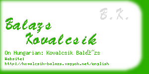 balazs kovalcsik business card